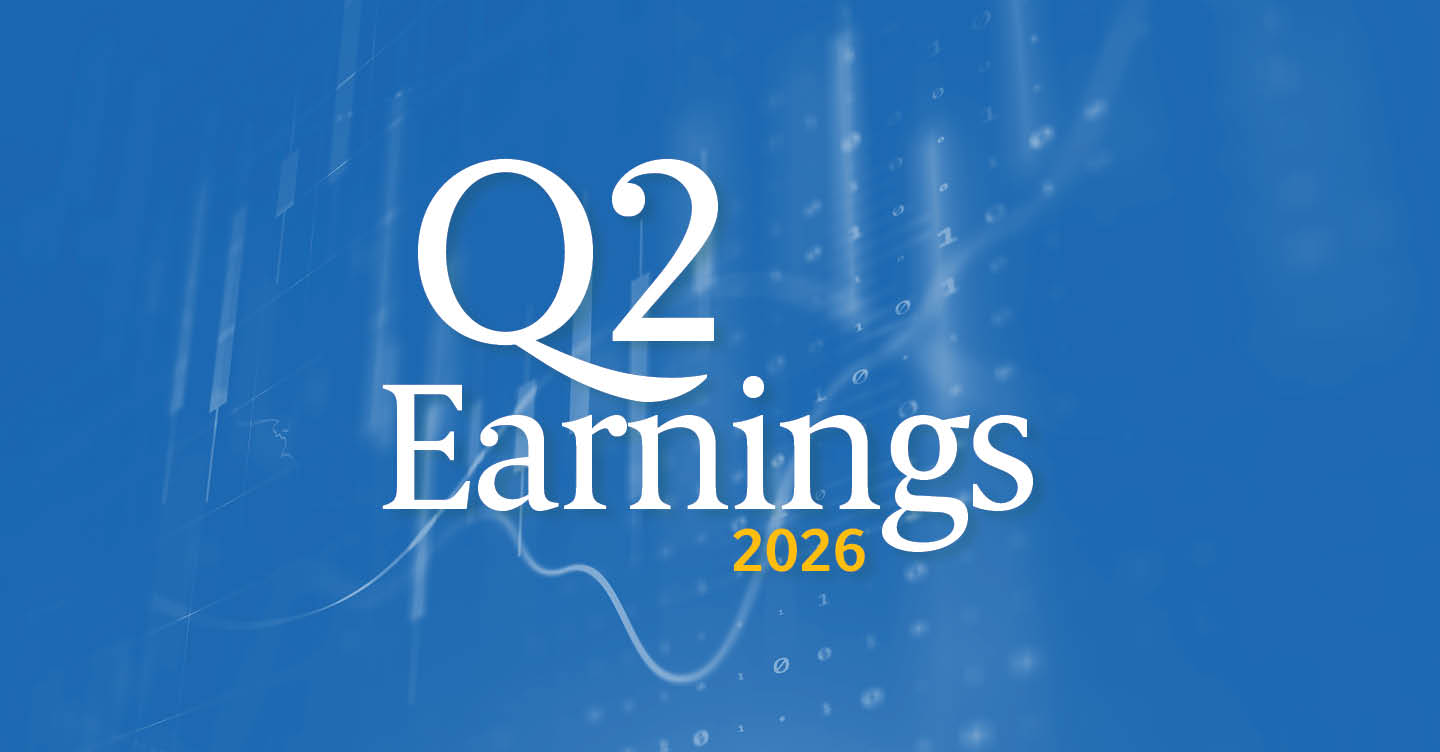 Q2 2026 corporate earnings announcement graphic