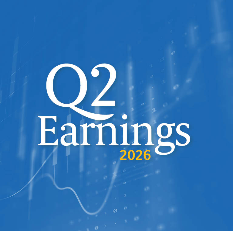 Q2 2026 corporate earnings announcement graphic