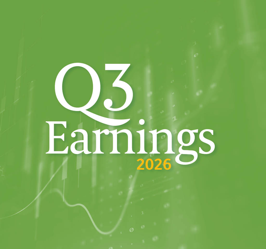 Q3 2026 corporate earnings announcement graphic