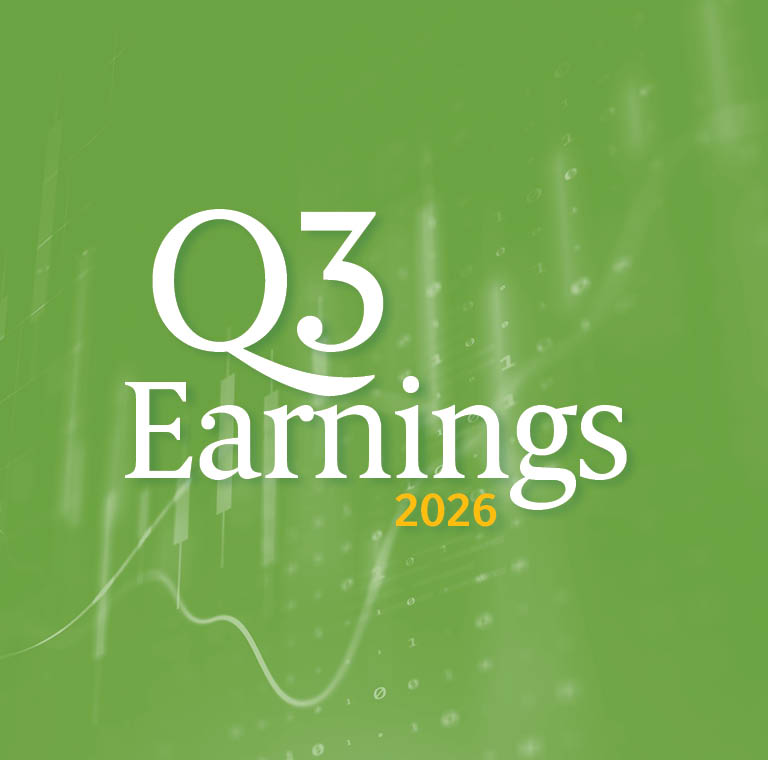 Q3 2026 corporate earnings announcement graphic
