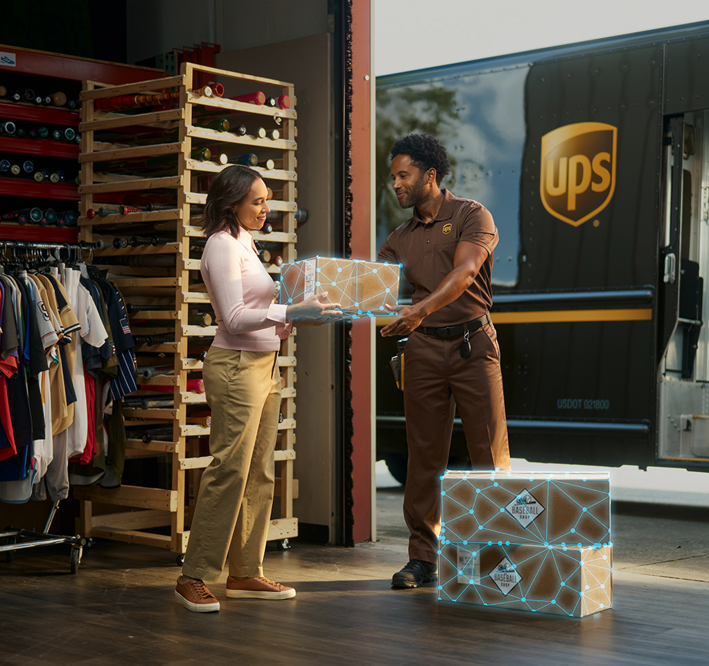 UPS delivery in retail store setting