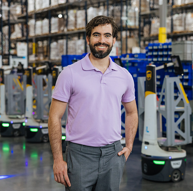 Image of a smiling UPS employee