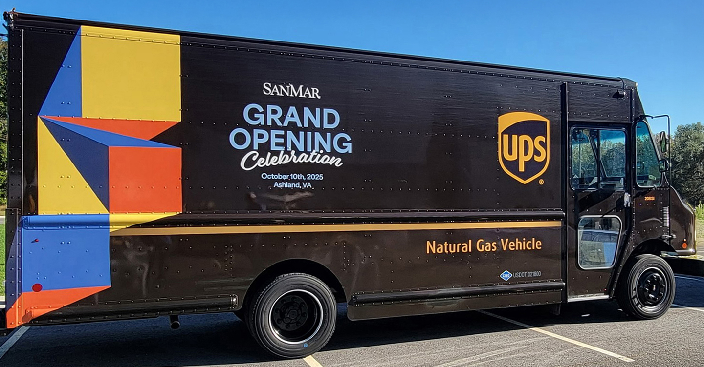 UPS package car parked
