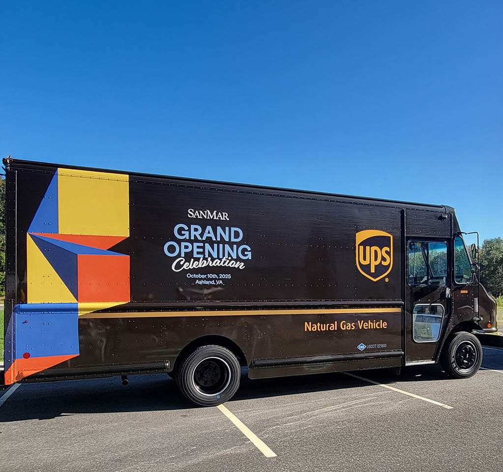UPS package car parked