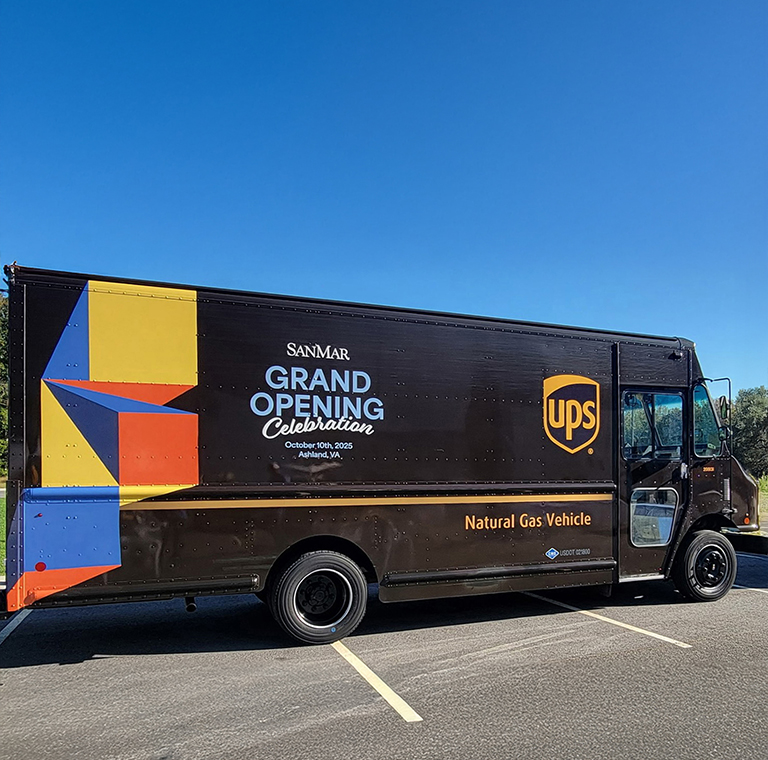UPS package car parked