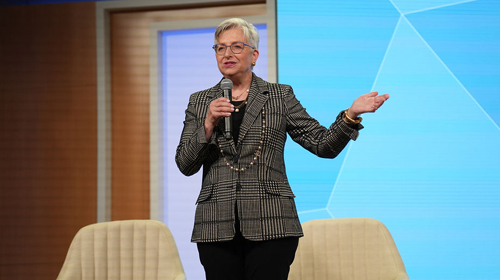 Carol B. Tomé on stage