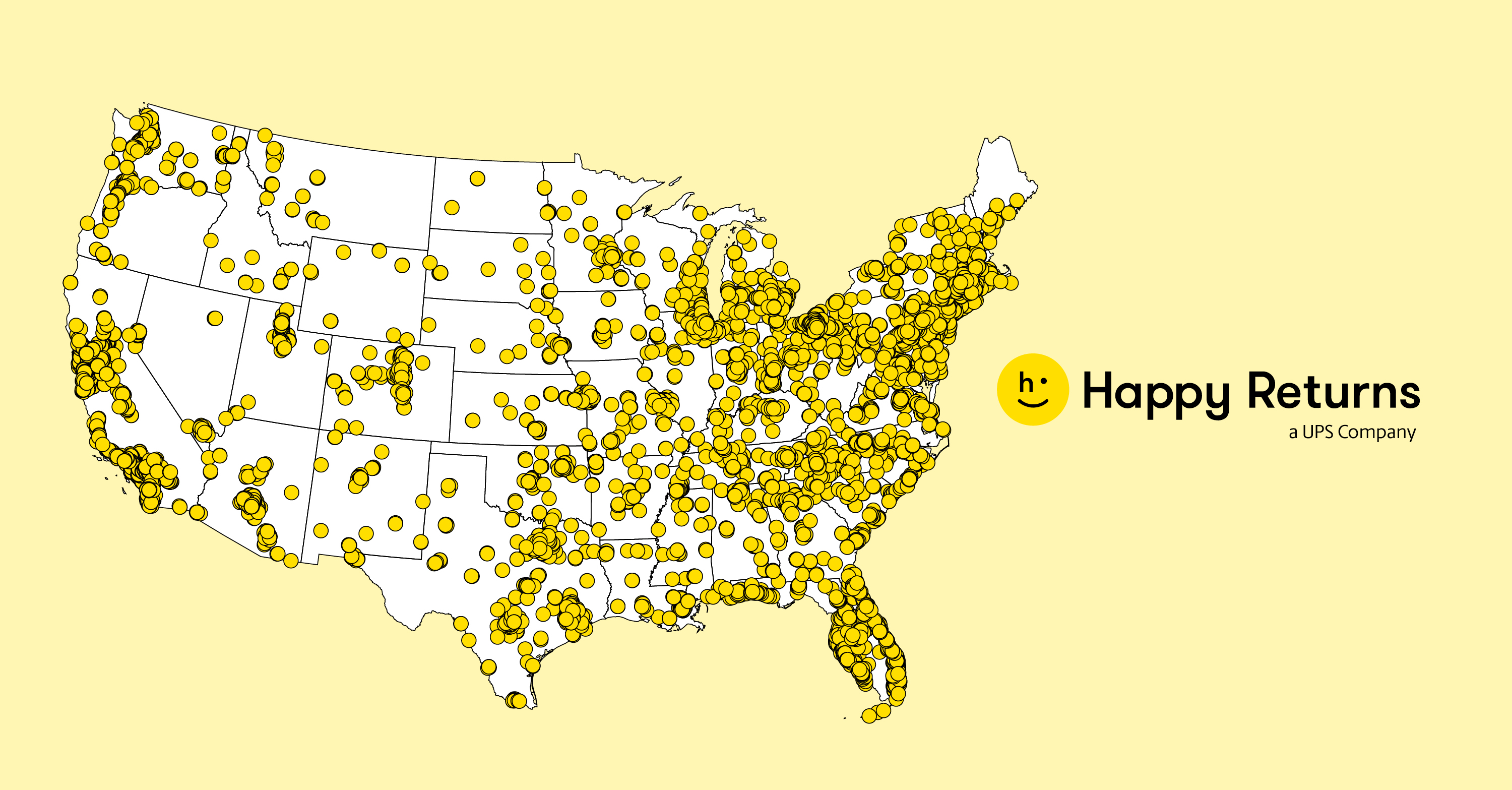 Points de service Happy Returns partout aux États-Unis