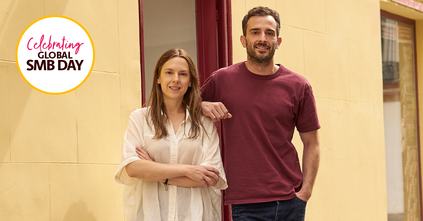 Small business owners celebrating global SMB day