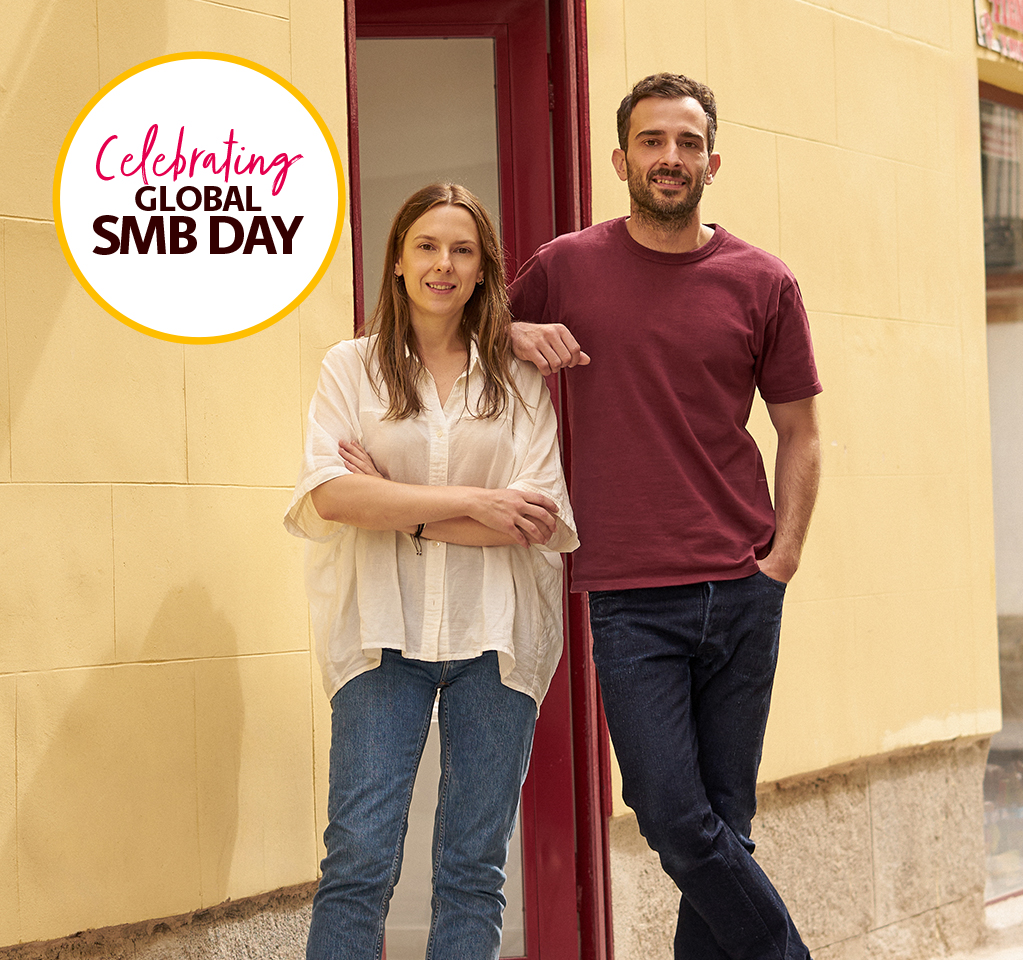 Small business owners celebrating global SMB day