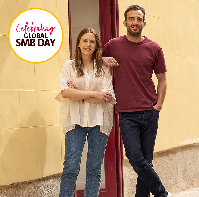 Small business owners celebrating global SMB day