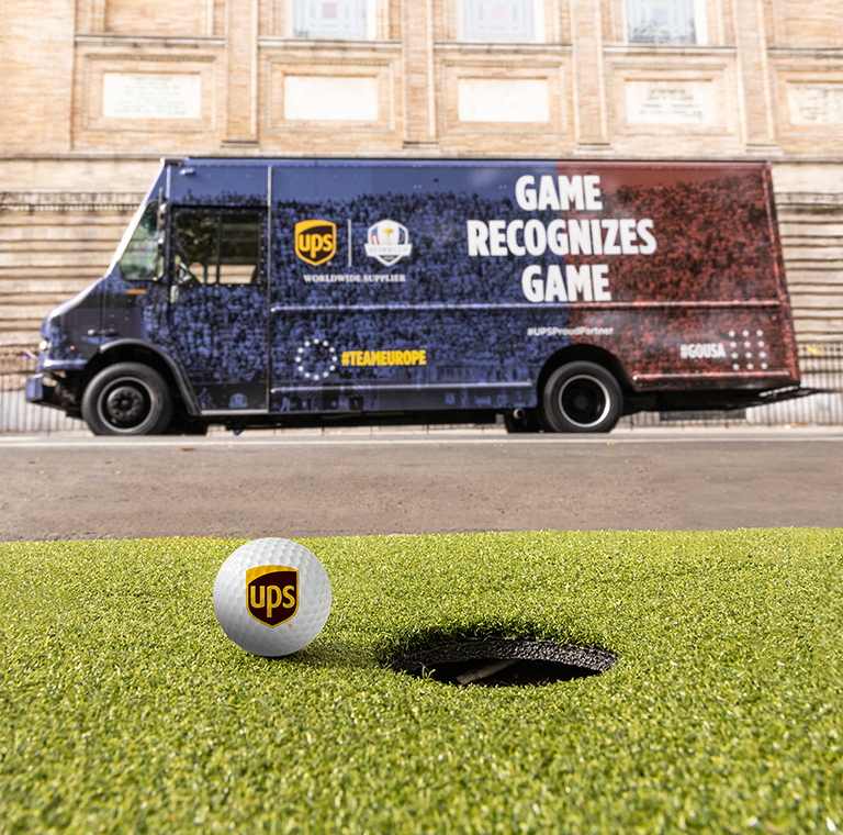 UPS truck and UPS golf ball