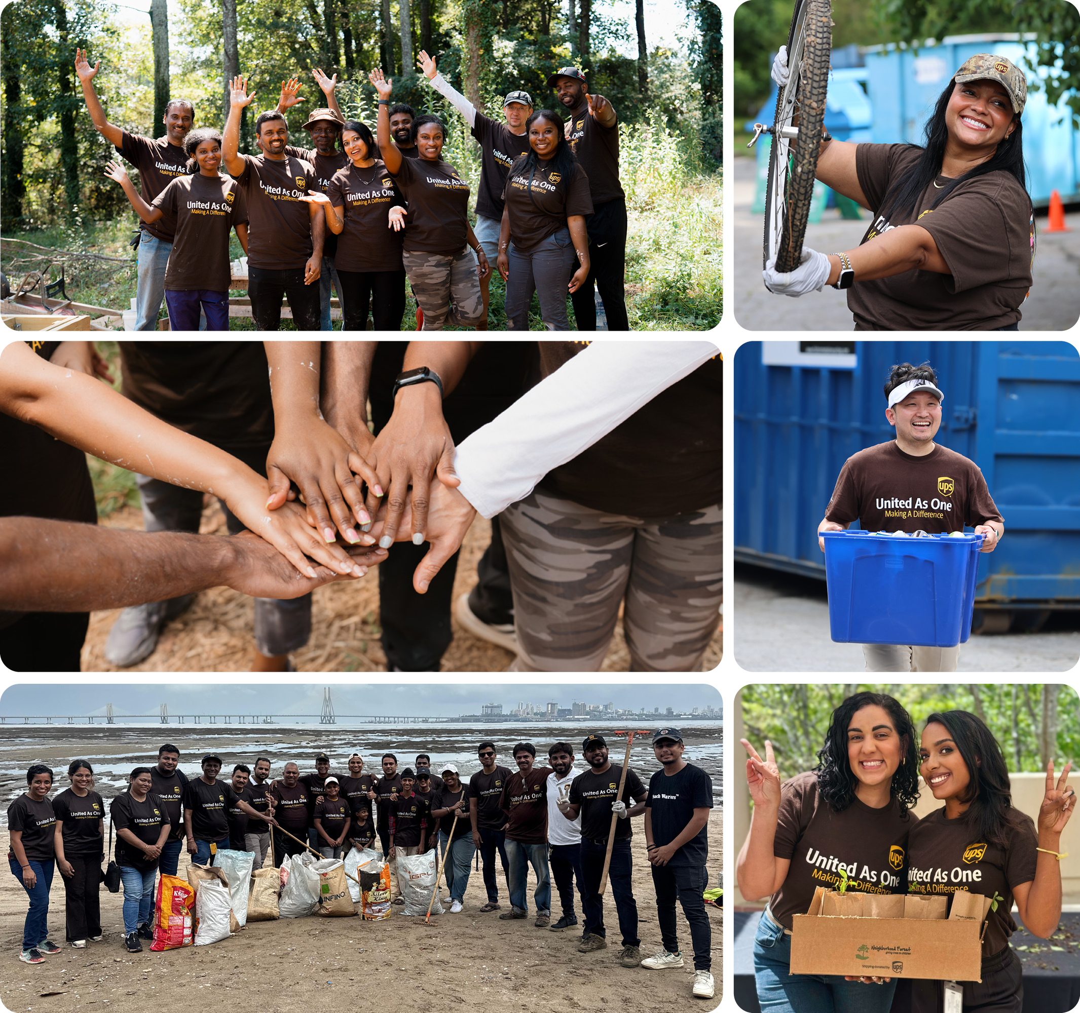 Volunteers in Brown Shirts Participate in Community Cleanup