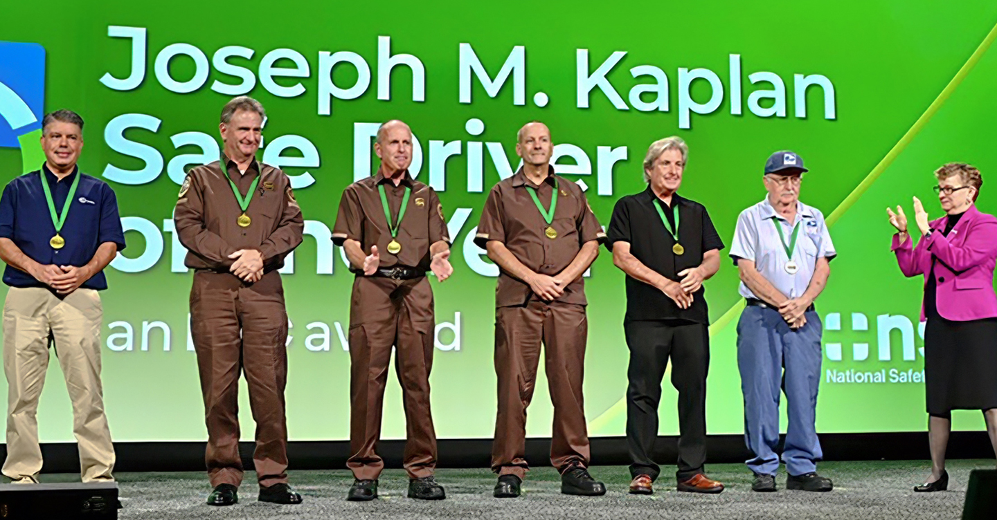 Safe driver award ceremony on stage