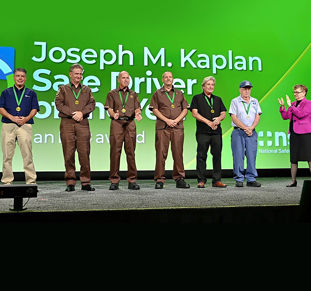 Safe driver award ceremony on stage