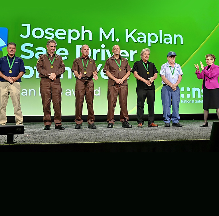 Safe driver award ceremony on stage